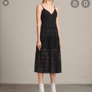 allsaints janey tier dress